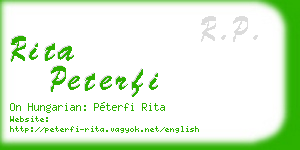 rita peterfi business card